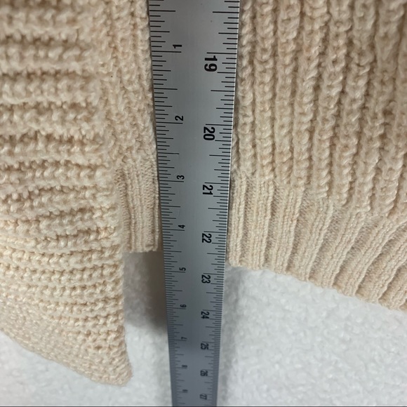 Abound Hooded Back Slit Cotton Blend Cozy Hooded Knit Sweater Cream Size S NWT. - Picture 8 of 9